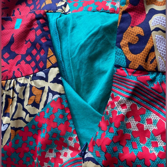 Anthropologie 100% Silk Circle Skirt Knee Length Colorful Mixed Print Size 6 - Picture 5 of 6